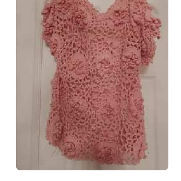 NEW CROCHETED KNIT LINED TOP SIZE MEDIUM - Picture 3 of 3